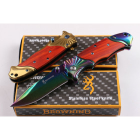 Titanium golden Browning FA29 fast opening folding knife UD403423